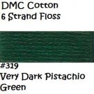 DMC 6 Strnd Cotton Embroidery Floss Vry Dk Pistachio 319