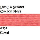 DMC 6 Strnd Cotton Embroidery Floss Coral 351