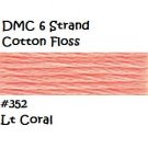 DMC 6 Strnd Cotton Embroidery Floss Lt Coral 352