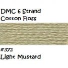 DMC 6 Strnd Cotton Embroidery Floss Light Mustard 372