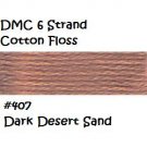 DMC 6 Strnd Cotton Embroidery Floss Dark Desert Sand 407