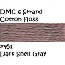 DMC 6 Strnd Cotton Embroidery Floss Dk Shell Gray 451