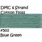 DMC 6 Strnd Cotton Embroidery Floss Blue Green 502