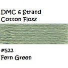 DMC 6 Strnd Cotton Embroidery Floss Fern Green 522