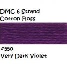 DMC 6 Strnd Cotton Embroidery Floss Ultra Very Dk Violet 550