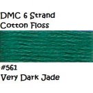 DMC 6 Strnd Cotton Embroidery Floss Very Dark Jade 561