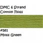 DMC 6 Strnd Cotton Embroidery Floss Moss Green 581