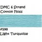 DMC 6 Strnd Cotton Embroidery Floss Light Turquoise 598