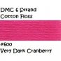 DMC 6 Strnd Cotton Embroidery Floss Very Dk Cranberry 600