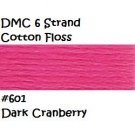 DMC 6 Strnd Cotton Embroidery Floss Dk Cranberry 601