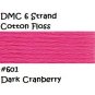DMC 6 Strnd Cotton Embroidery Floss Dk Cranberry 601