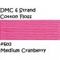 DMC 6 Strnd Cotton Embroidery Floss Medium Cranberry 602