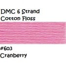 DMC 6 Strnd Cotton Embroidery Floss Cranberry 603