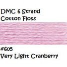 DMC 6 Strnd Cotton Embroidery Floss Vry Light Cranberry 605