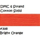 DMC 6 Strnd Cotton Embroidery Floss Bright Orange 608