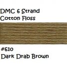 DMC 6 Strnd Cotton Embroidery Floss Dark Drab Brown 610