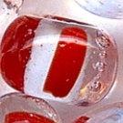 Inside Color Lt Blue w/Red Stripe 2/0 Czech Glass Seed Beads 30 grams