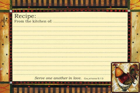 Rooster Grande Recipe Cards 36 6"x4" NEW Scripture