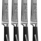 Ginsu Hanaita Damascus Series 4 pc Steak Knife Set -- Black