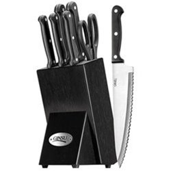 Ginsu Essentials Series 8pc Bakelite Block Knife Set - BLACK