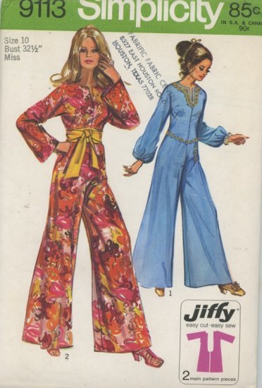 Simplicity 9113 Vintage Jumpsuit Sewing Pattern dated 1970