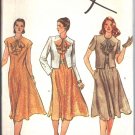 Vogue 7898 Vintage Sewing Pattern Dress with Jabot/Ruffled  Collar and Cropped Jacket