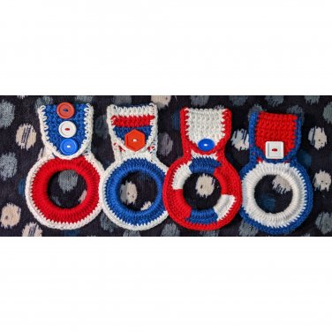 Crochet Orange Kitchen Towel Holder Set of 4