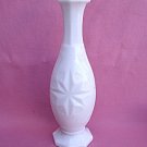 Milk Glass Bud Vase with Star Pattern