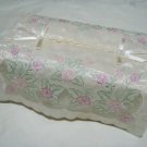 IVORY FABRIC HAND MADE EMBROIDERY  TISSUE BOX COVER