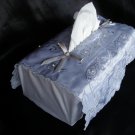 PURPLE FABRIC HAND MADE EMBROIDERY  TISSUE BOX COVER