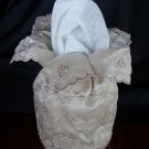 ELEPHANT BROWN FABRIC HAND MADE EMBROIDERY  TISSUE BOX COVER