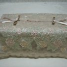 FLOWER BROWN FABRIC HAND MADE EMBROIDERY  TISSUE BOX COVER