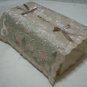 FLOWER BROWN FABRIC HAND MADE EMBROIDERY TISSUE BOX COVER