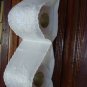 ELEPHANT WHITE FABRIC HAND MADE EMBROIDERY TISSUE ROLL HOLDER