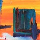 OBSTRUCTION Original Abstract Mixed Media 16x20 on Canvas