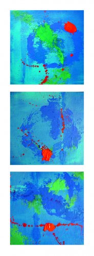 Orbitz Acrylic Abstract Triptych by SAMOS