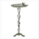 Verdigris Leaf Birdbath