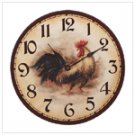 Wood Rooster Wall Clock