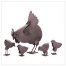 Rustic Metal 5 Pc. Hen Family Sculpture