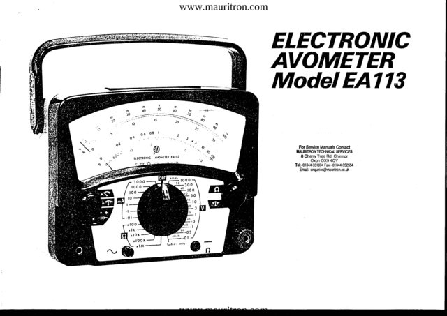 AVO EA113 Meter Instructions
