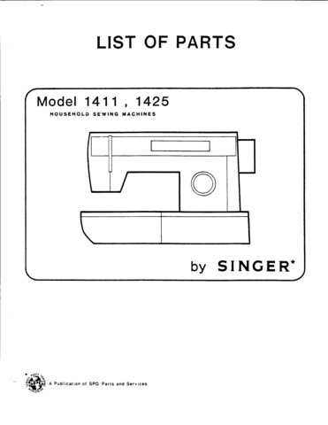 Singer 1288N Sewing Machine Parts Lists and Exploded Views etc