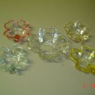 clover snack dishes glss set of 5 different colors very nice