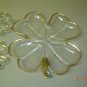 clover glass dishes with gold colored trim 1 large 3 smaller dishes