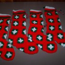 hand crochet stockings christmas lot of 4