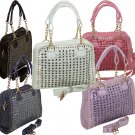 Rhinestone Stud Croc. Skin Print Handbag Ladies Designer Inspired Purse
