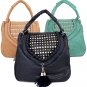 Fringe Rhinestone Crystal Ladies Fashion Handbag Purse Black Green Khaki Tan