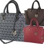 Designer Milan Embossed Printed Handbag Tassel Emblem Purse Red Black Brown
