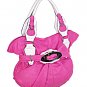 Designer Inspired Two Tone Leather Buckle Handbag Purse Bag Pink White Green
