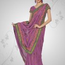 Purple color Georgette saree with BP.
