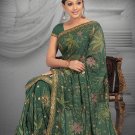 Green color Georgette Saree with BP.